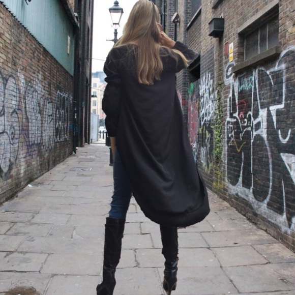 Slenderizing Black High/Low Blouse - Picture 4 of 7